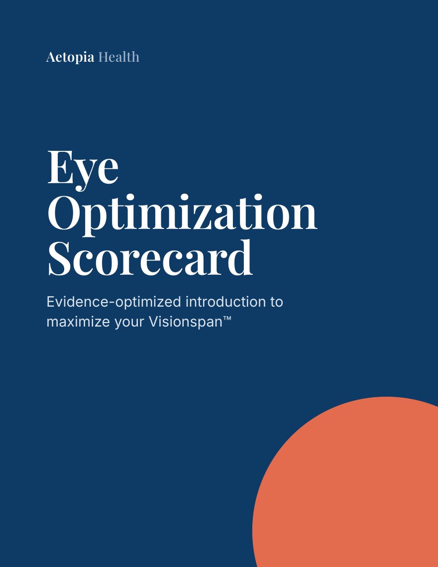 Cover of the Eye Optimization Scorecard by Aetopia Health.